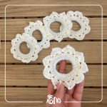 Green and white hair band