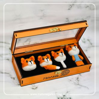 Orange Fox Four-Piece Stationery Set Box