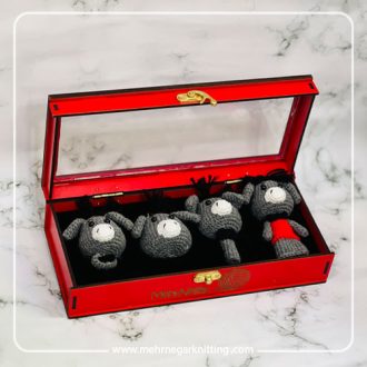 جعبه ست لوازم التحریر چهار تیکه الاغ