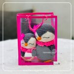 Penguin doll and rattle gift set